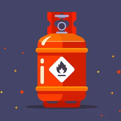 An illustration of a gas cylinder