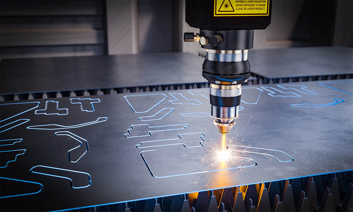 A high intensity laser cutting parts out of stainless steel