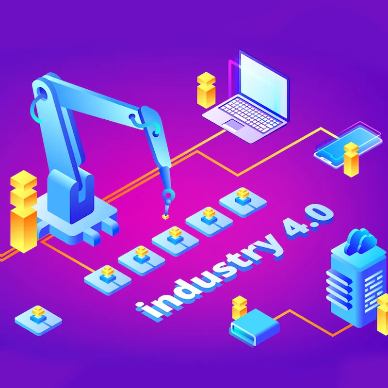 An illustration of Industry 4.0 features